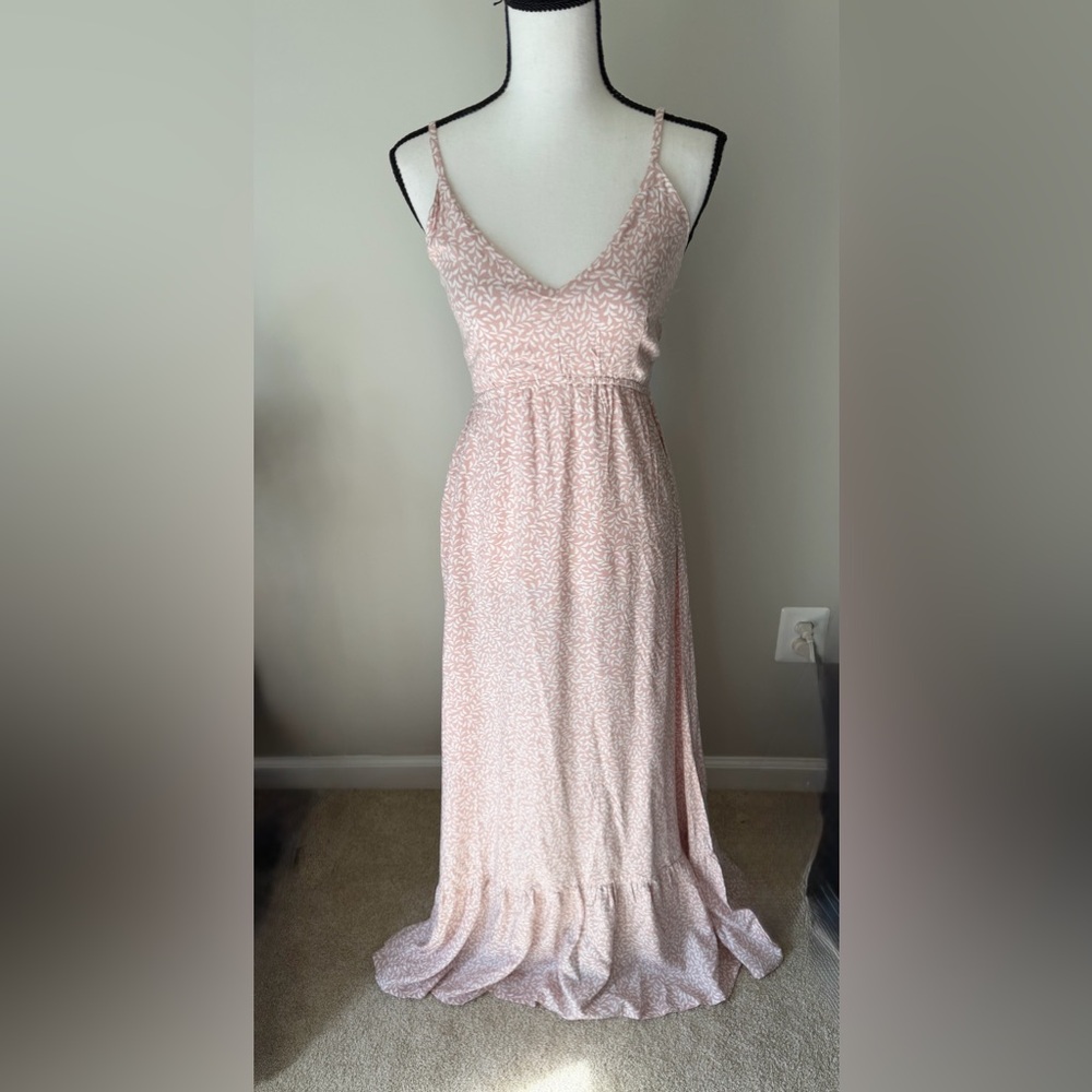 Pink and White Maxi Dress